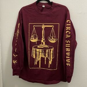 Circa Survive Yellow Scales Maroon Long Sleeve T-shirt